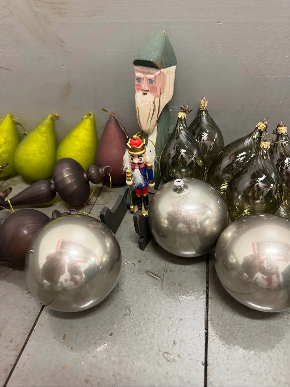 Vintage Hand Blown Glass Christmas Ornaments Large Mixed Lot Teardrop Balls